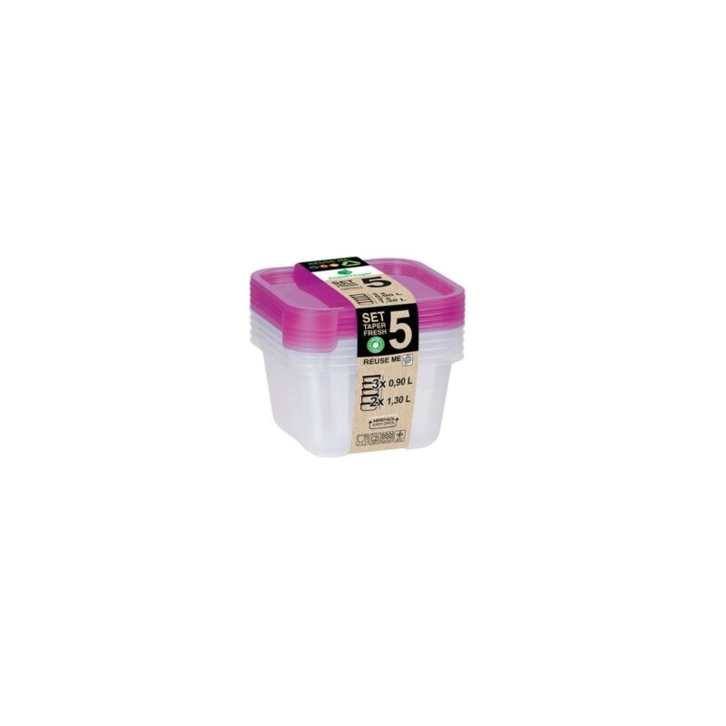 5-Piece Food Storage Box Set 5.30L, Different Capacities - Image 4