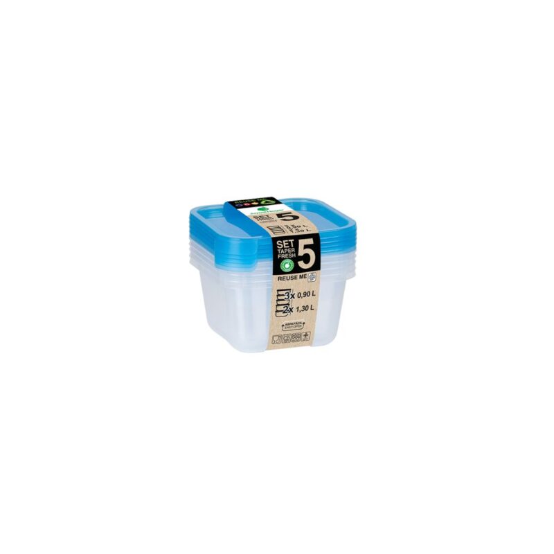 5-Piece Food Storage Box Set 5.30L, Different Capacities - Image 2