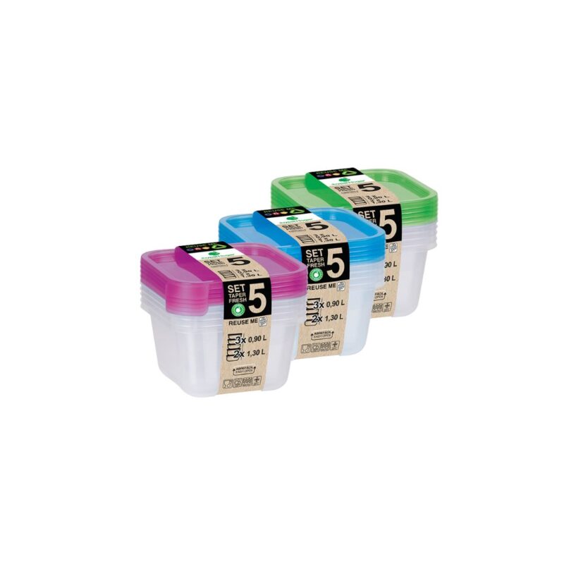 5-Piece Food Storage Box Set 5.30L, Different Capacities