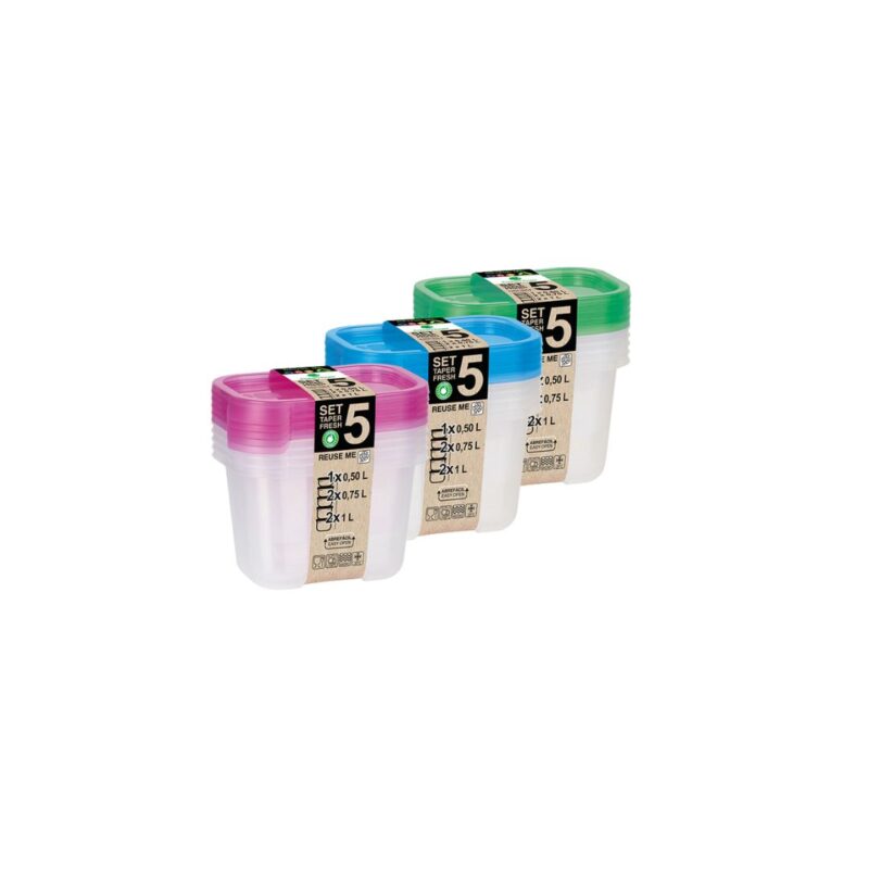 5-Piece Food Storage Box Set 4L, Different Capacities