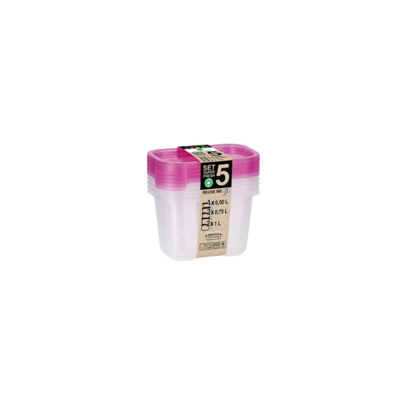 ⁦5-Piece Food Storage Box Set 4L, Different Capacities⁩ - الصورة ⁦2⁩
