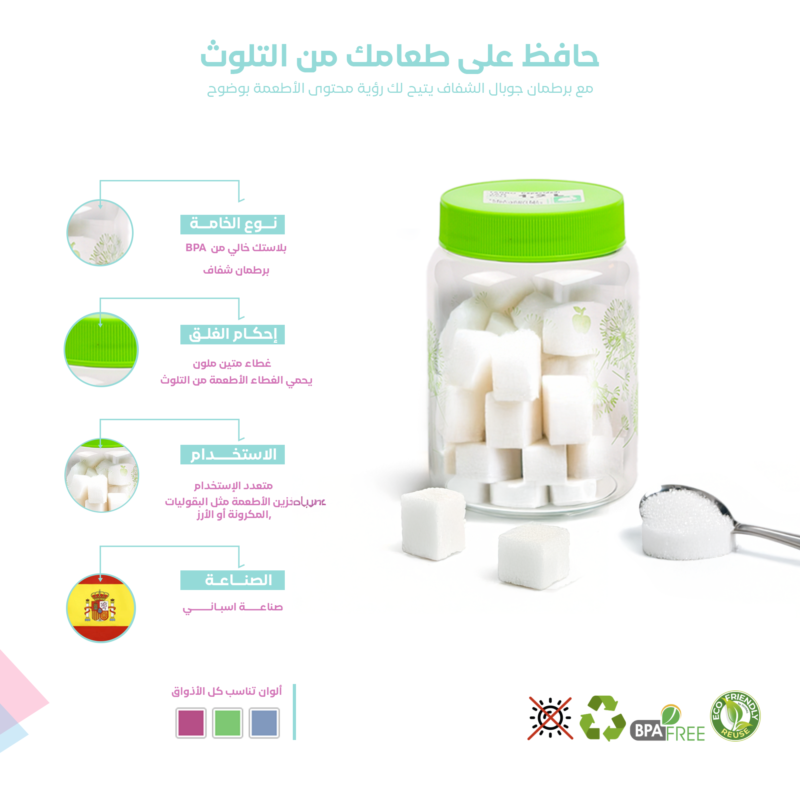 Airtight Transparent Decorative Screw on-lid Jar 1.2L - Image 2