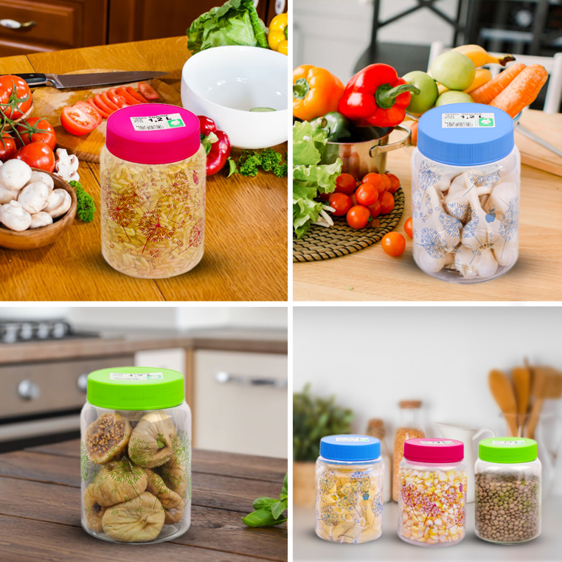 Airtight Transparent Decorative Screw on-lid Jar 1.2L - Image 4