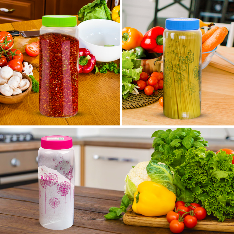 ⁦Airtight Transparent Decorative Screw on-lid Jar 2.20L⁩ - الصورة ⁦5⁩