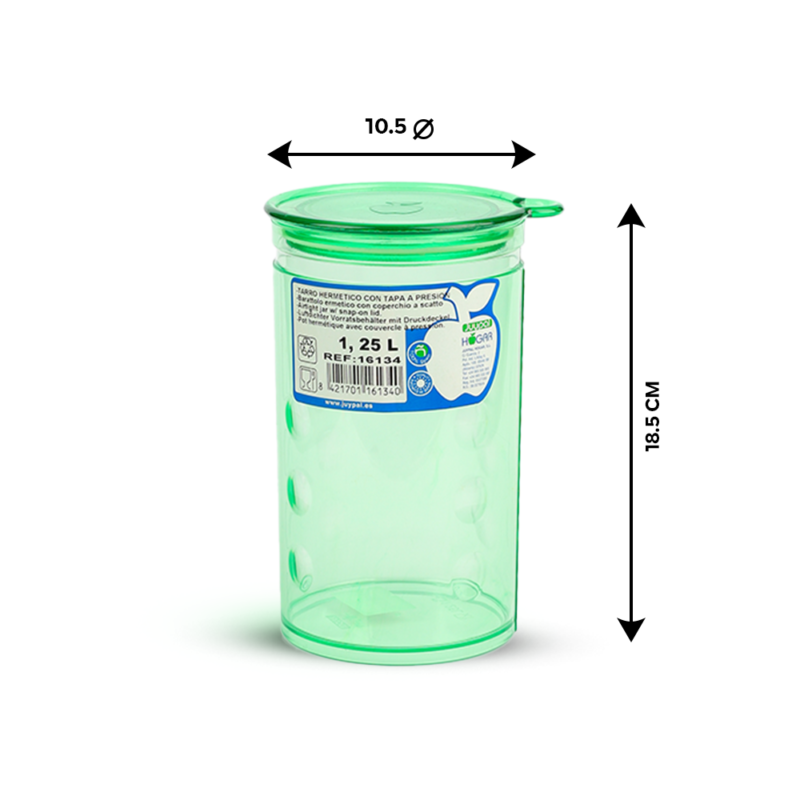 ⁦Airtight Colored jar with pressure lid 1.25L⁩ - الصورة ⁦6⁩