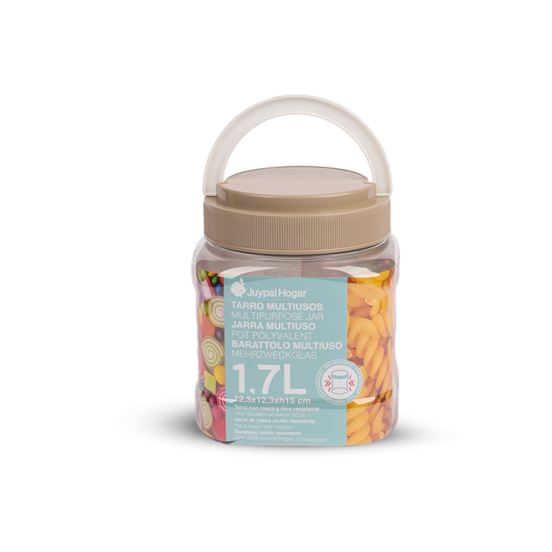 ⁦Airtight Transparent Screw on-lid Jar with Handle 1.7L⁩ - الصورة ⁦8⁩