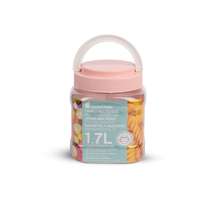 ⁦Airtight Transparent Screw on-lid Jar with Handle 1.7L⁩ - الصورة ⁦6⁩