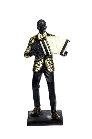 Accordion-Player-Statue-with-golden-suite