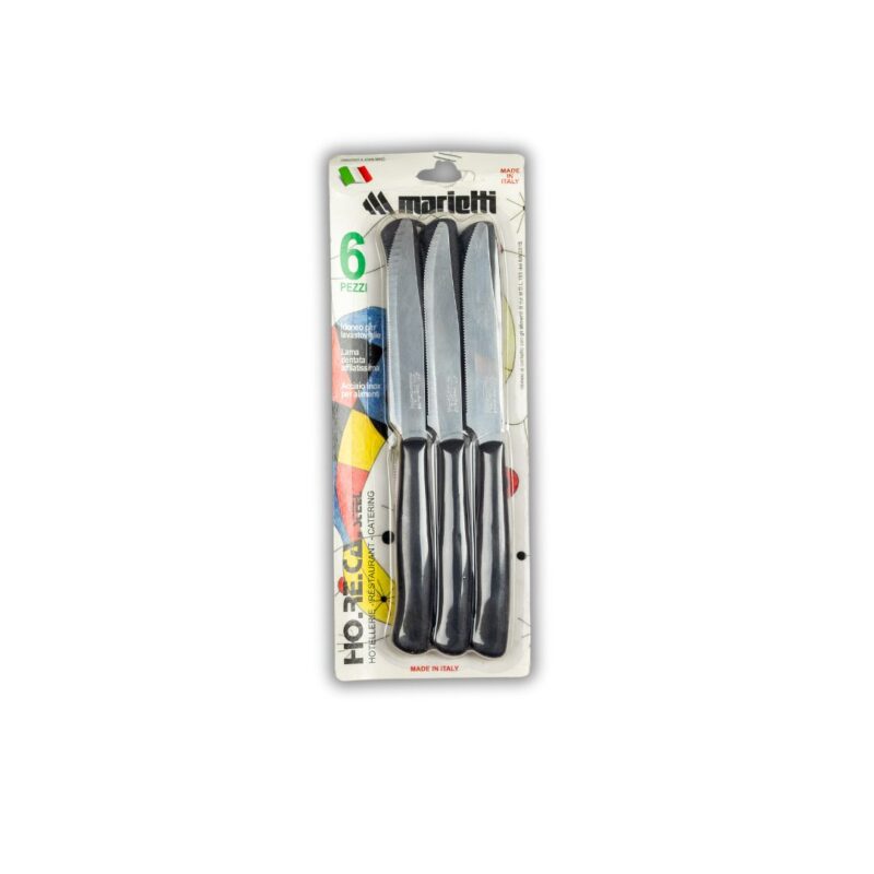 ⁦Colored Serrated Steak Knife Set 6-Pieces 11.5 cm⁩ - الصورة ⁦2⁩