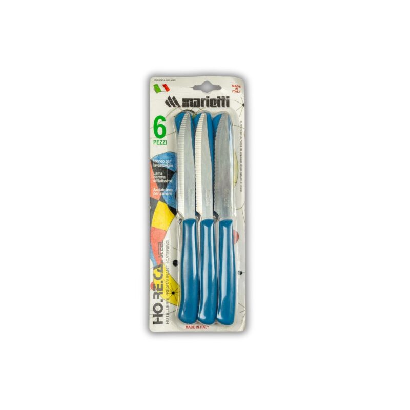 ⁦Colored Serrated Steak Knife Set 6-Pieces 11.5 cm⁩ - الصورة ⁦3⁩