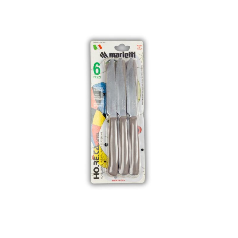 ⁦Colored Serrated Steak Knife Set 6-Pieces 11.5 cm⁩ - الصورة ⁦4⁩