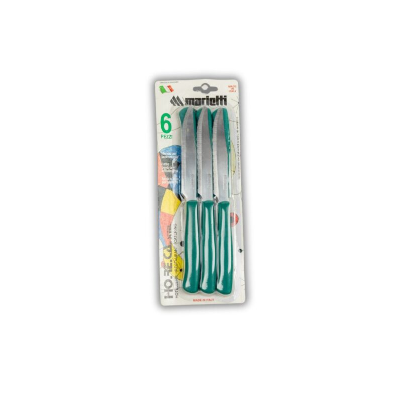 ⁦Colored Serrated Steak Knife Set 6-Pieces 11.5 cm⁩ - الصورة ⁦5⁩