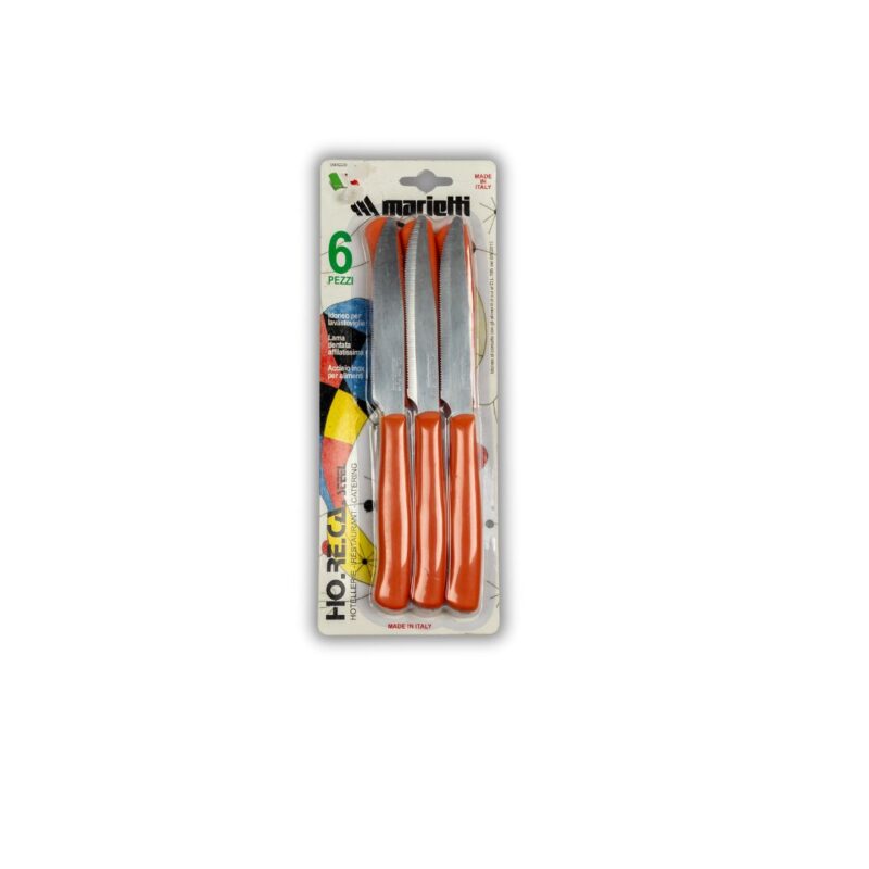 ⁦Colored Serrated Steak Knife Set 6-Pieces 11.5 cm⁩ - الصورة ⁦6⁩