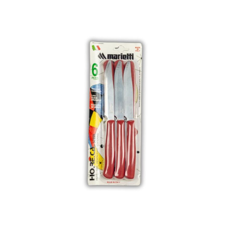 ⁦Colored Serrated Steak Knife Set 6-Pieces 11.5 cm⁩ - الصورة ⁦7⁩