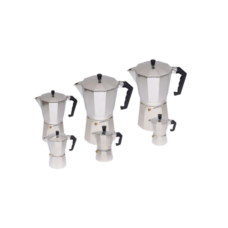 Moka Pot, Italian Moka & Espresso Maker with Ribbed Handle