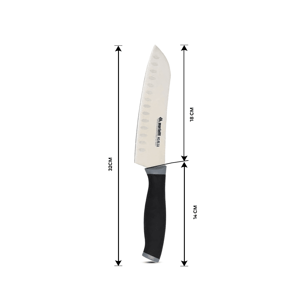 Santoku knife With black handle in gray Size 18 CM - الصورة 2