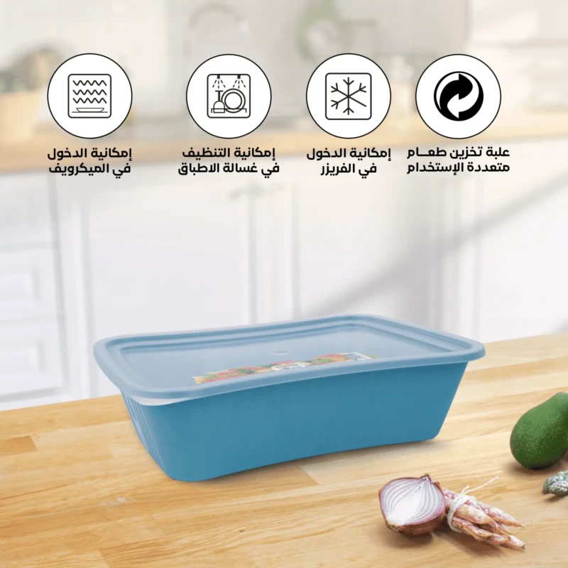 2L rectangular food storage box freezer safe