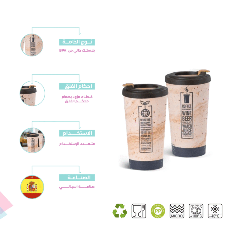 travel mug with design Made of high quality Asabni plastic - Image 6