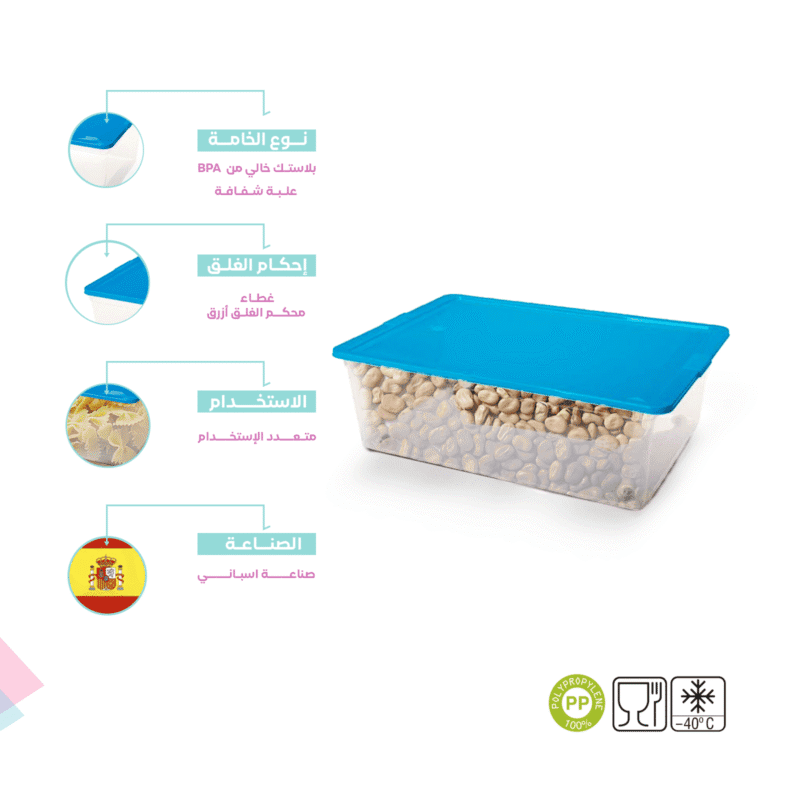 BPA free blue storage box with wheels