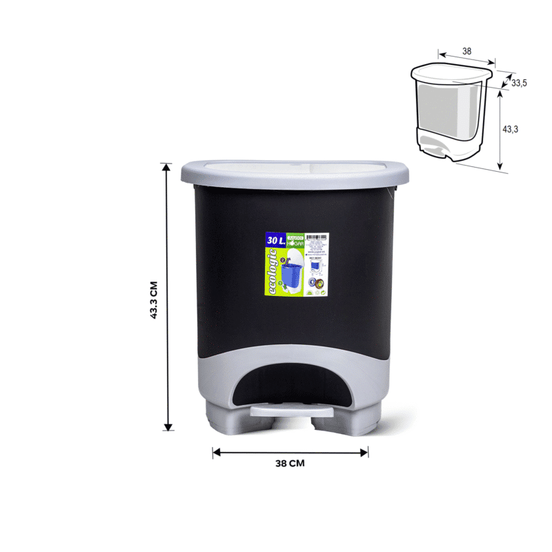 ⁦plastic trash bin with pedal Made of strong and elegant Spanish plastic⁩ - الصورة ⁦74⁩
