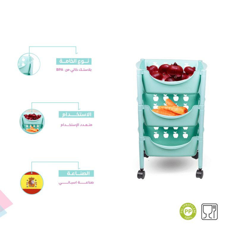 Plastic trolley with wheels for kitchen 3 Tier - Image 38