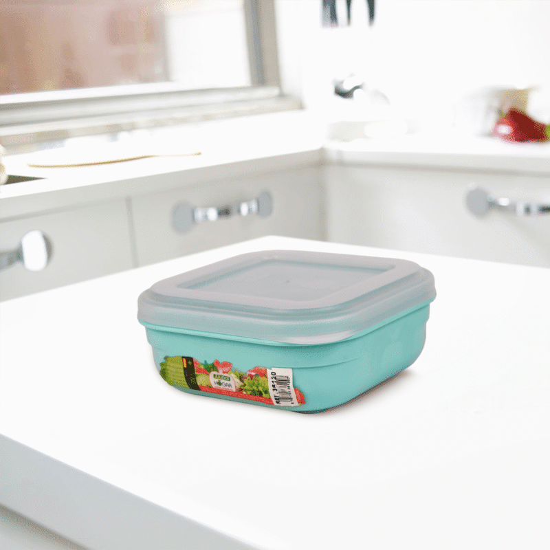 Food storage turquoise box with 0.7L capacity practical and stylish design