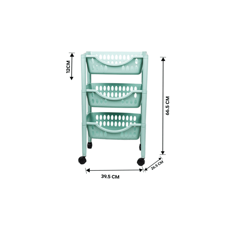 Plastic trolley with wheels for kitchen 3 Tier - Image 62