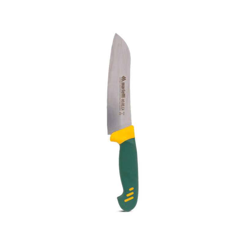 santoku knife With Green and Yellow Handles Size 18 CM