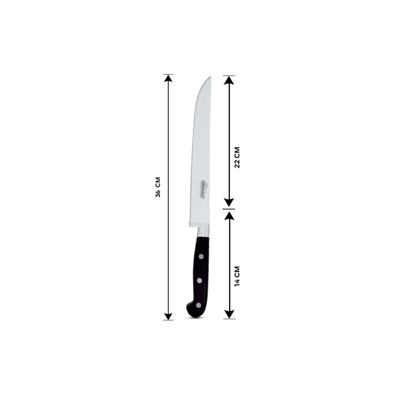 Slicing knife with black handle Size 22 CM - Image 4