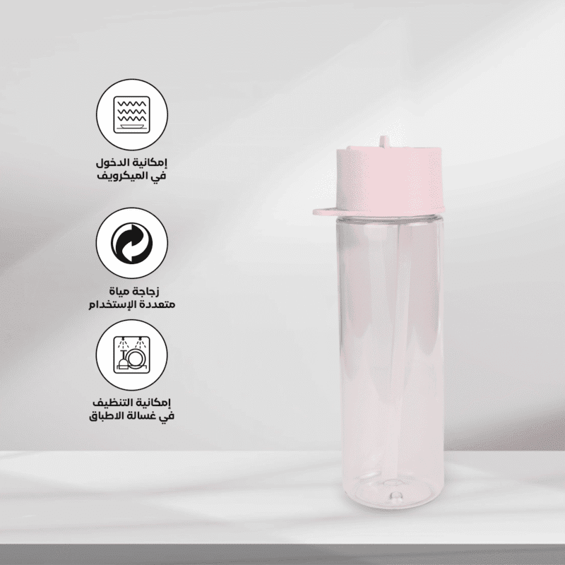 bottle with straw and lid 600 ML available in different colors - Image 9