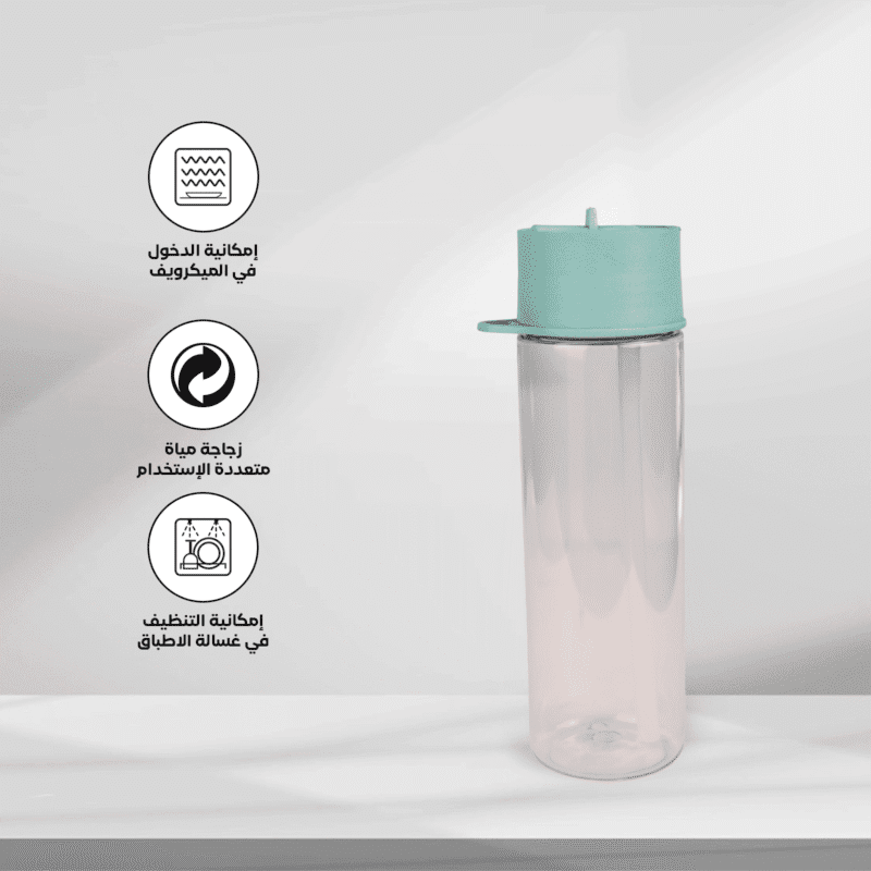 bottle with straw and lid 600 ML available in different colors - Image 3