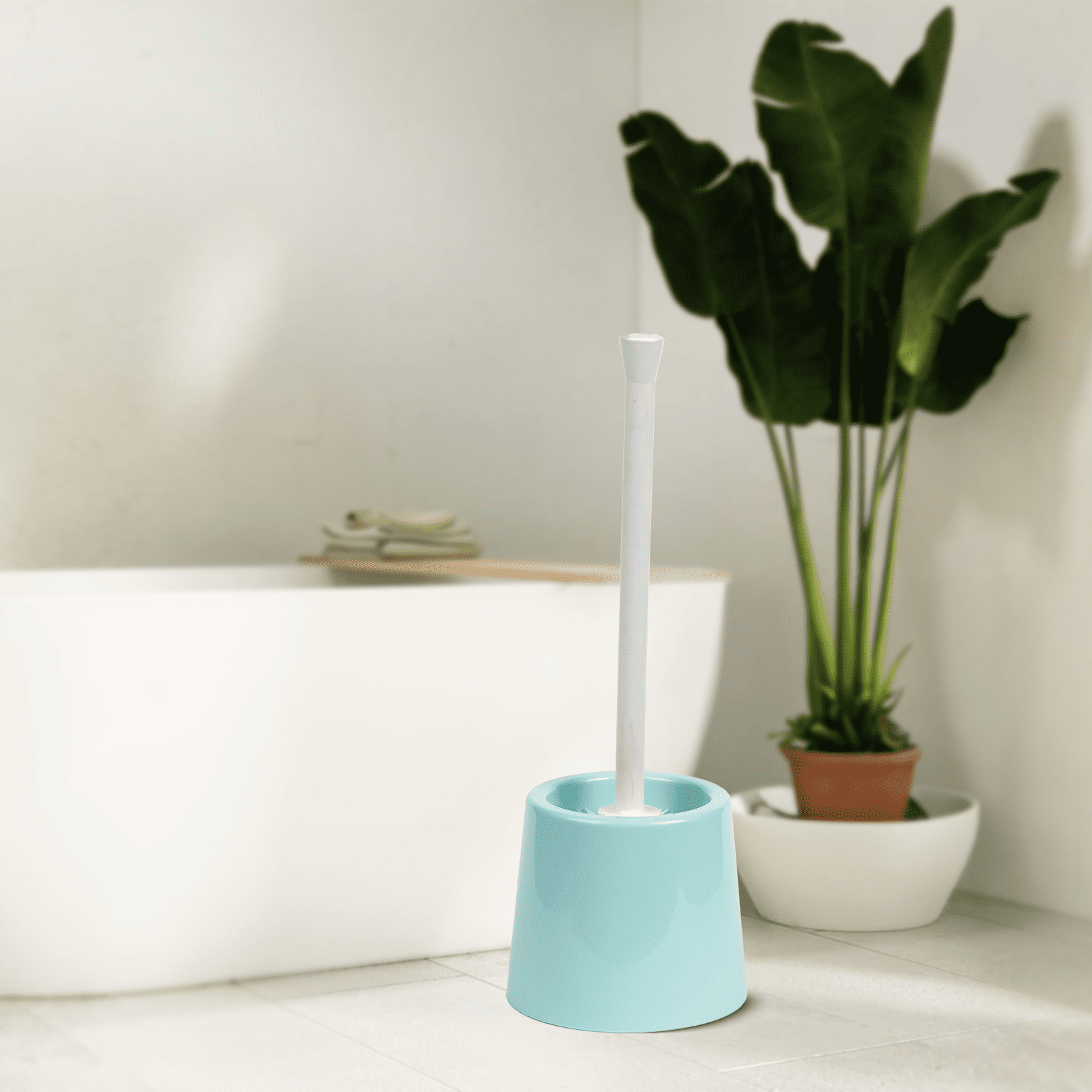 Plastic toilet brush beige and pink color | Spanish made of PP - الصورة 23