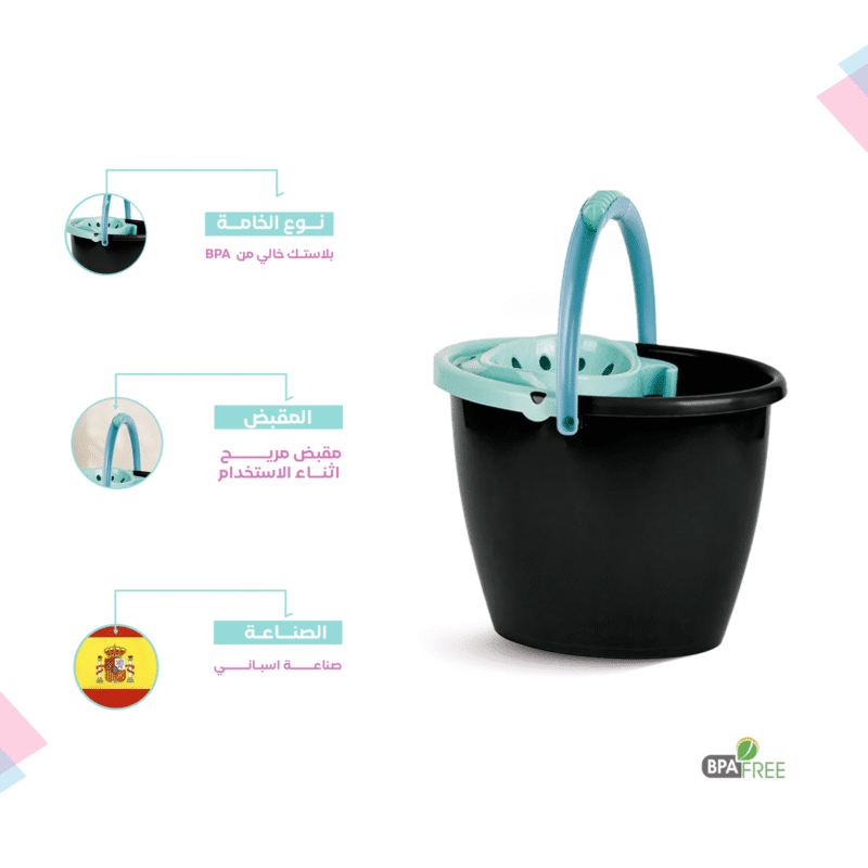 ⁦mob bucket with wringer 14L Made of Spanish eco-friendly plastic⁩ - الصورة ⁦4⁩