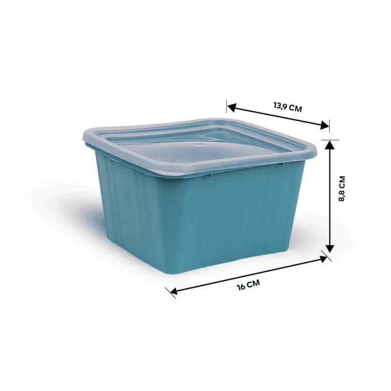 airtight blue food storage container set of 2 show dimension
