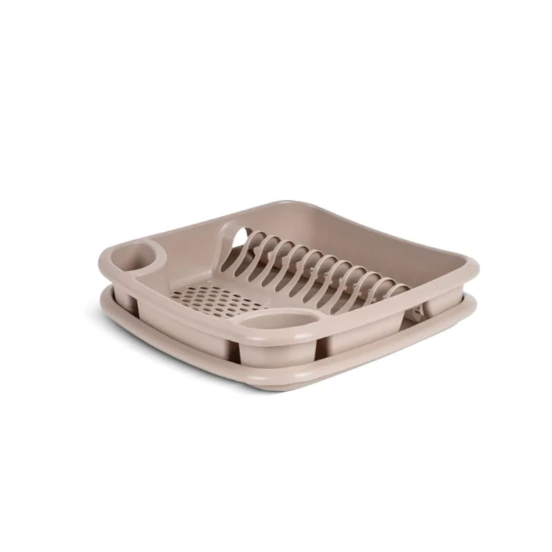 beige DISH RACK WITH TRAY