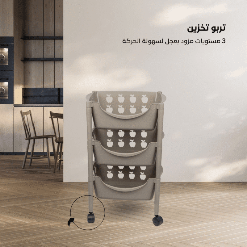 Plastic trolley with wheels for kitchen 3 Tier - Image 27