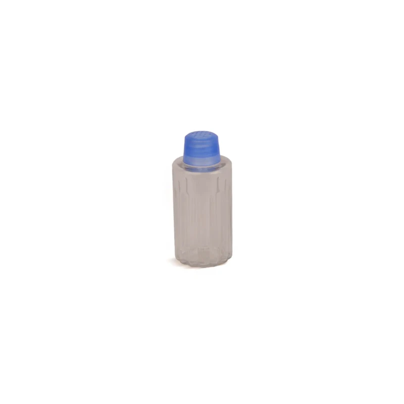 blue plastic spice bottle