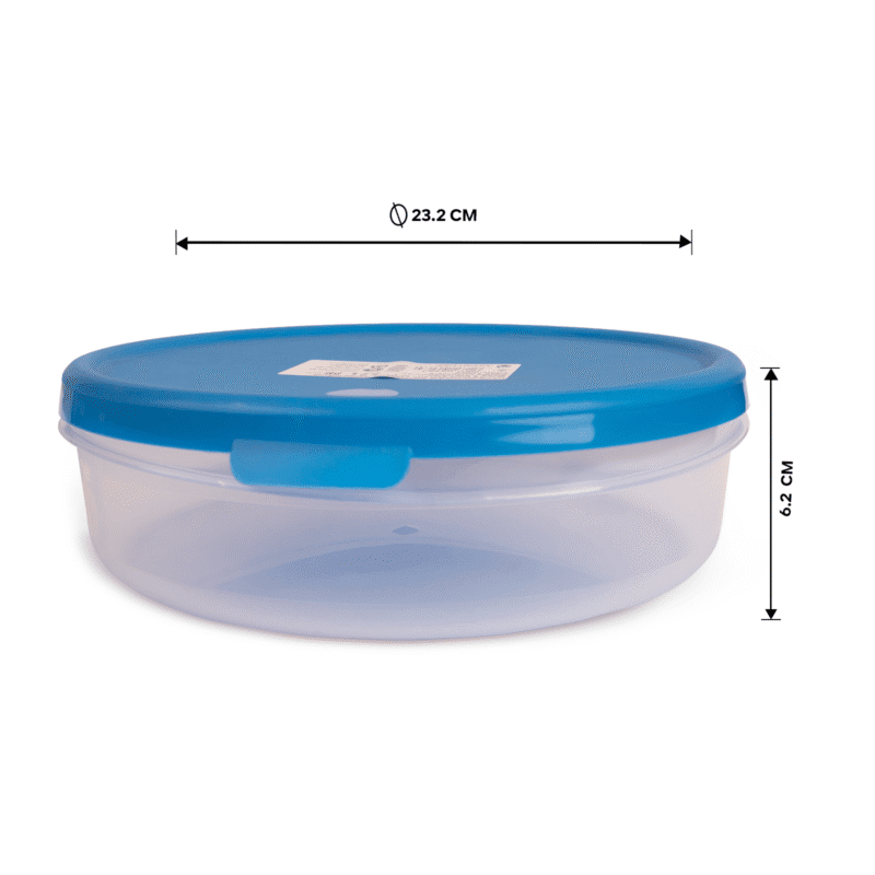blue round food box size details
