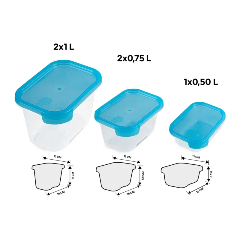 blue tapper fresh food box showing dimensions