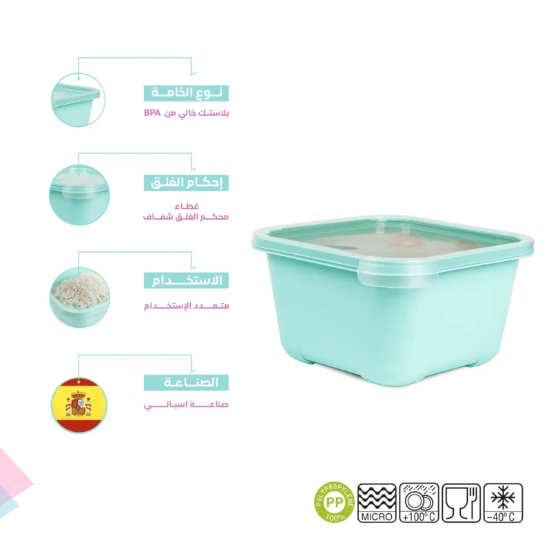 BPA free set of 3 Tapper turquoise food containers