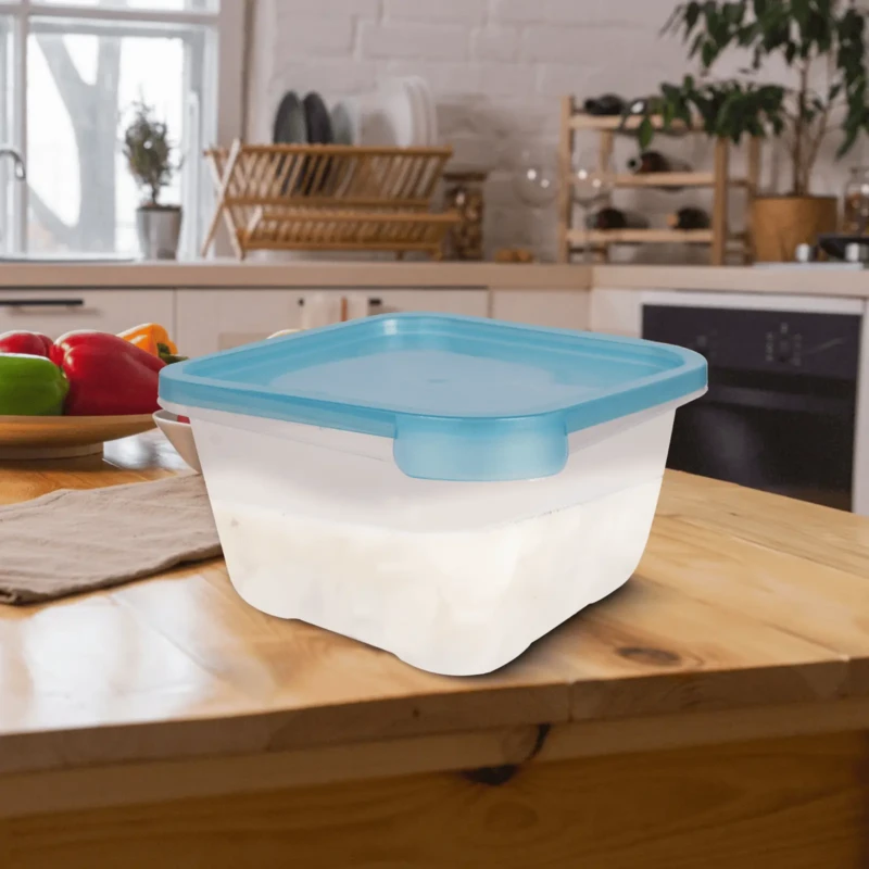 BPA free set of 5 blue square food storage boxes