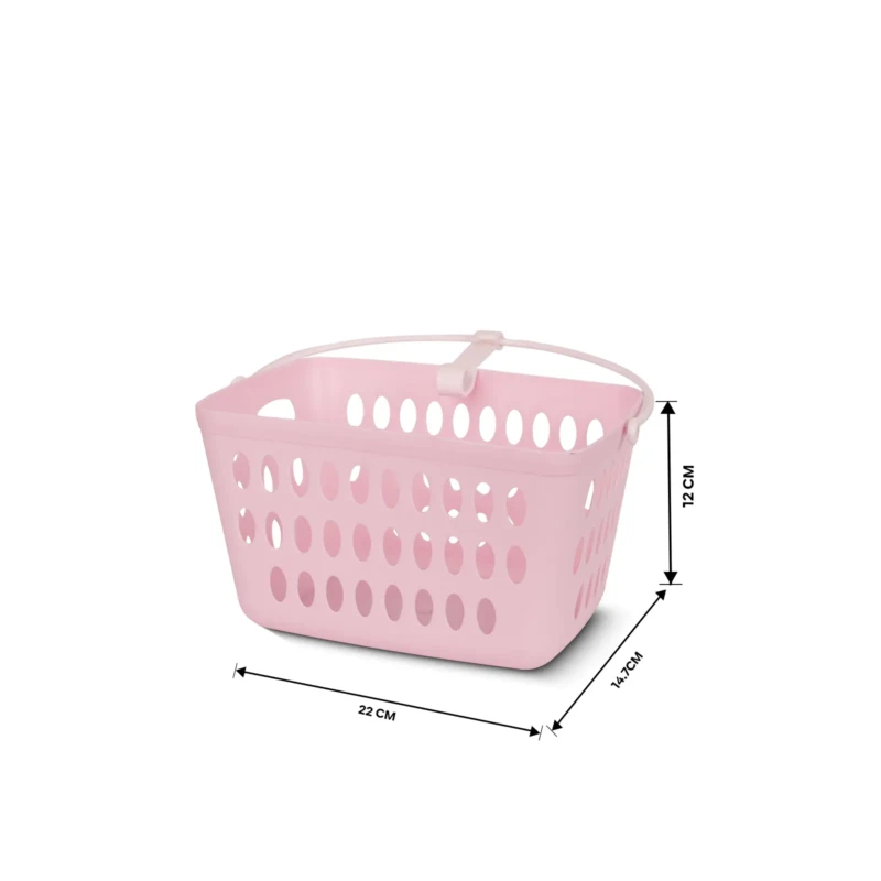 clothes pegs basket with size dimensions pink