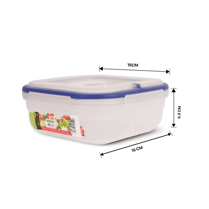 Lunch box with clip lock size details
