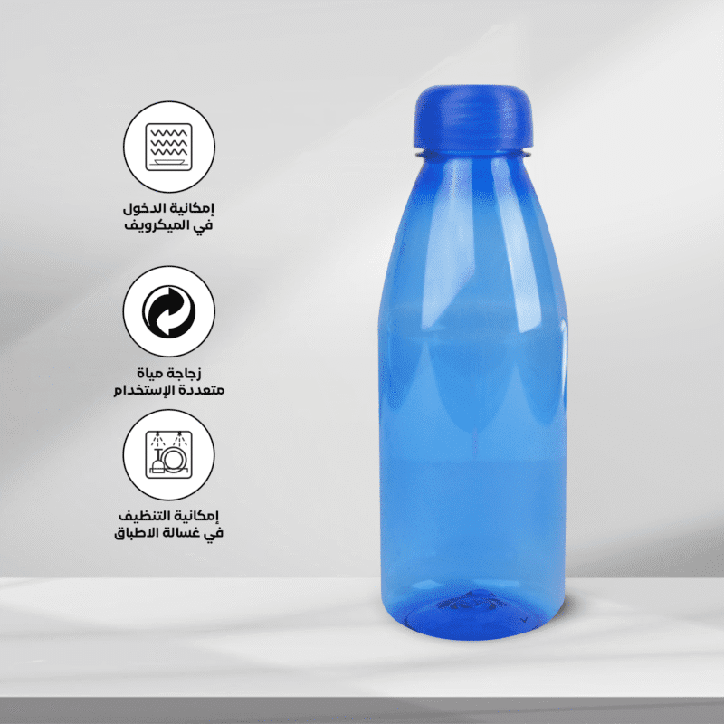 ⁦Transparent multi use water bottle 0.55L safe For freezer and dishwasher⁩ - الصورة ⁦17⁩