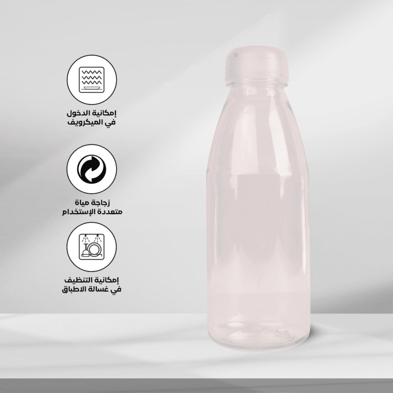 ⁦Transparent multi use water bottle 0.55L safe For freezer and dishwasher⁩ - الصورة ⁦4⁩