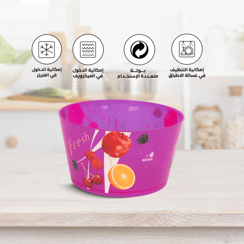 ⁦transparent plastic salad bowl BPA-free for health maintenance⁩ - الصورة ⁦6⁩