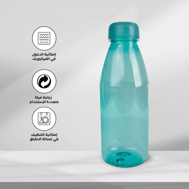 ⁦Transparent multi use water bottle 0.55L safe For freezer and dishwasher⁩ - الصورة ⁦31⁩