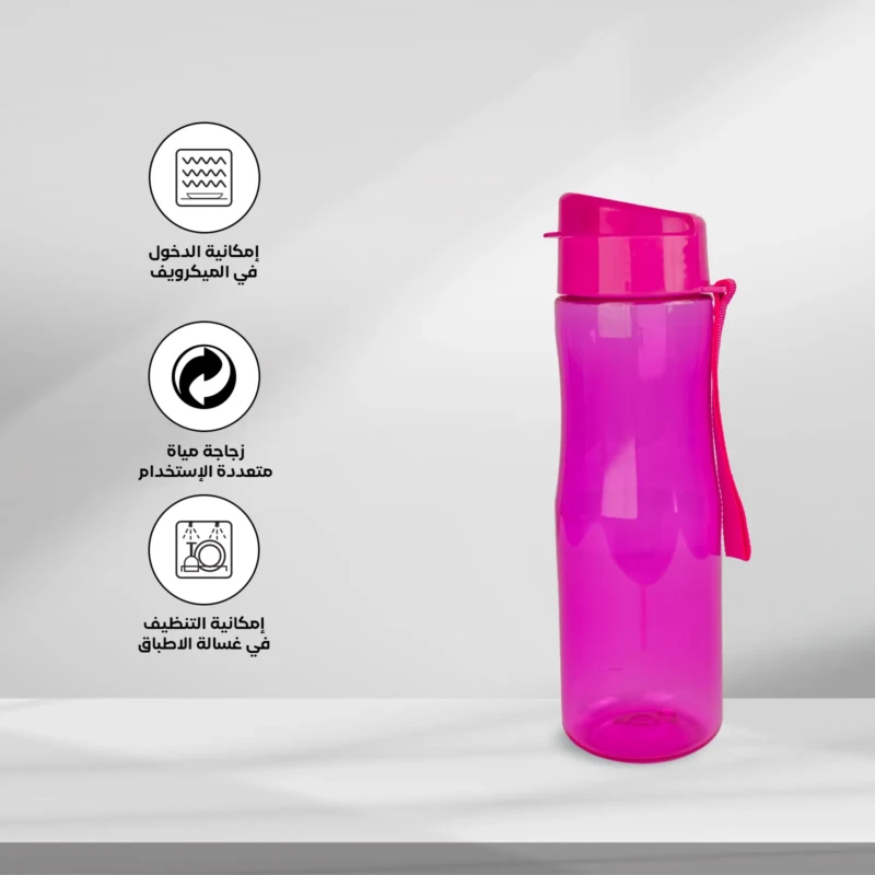 pink bottle with strap handle safe for microwave use