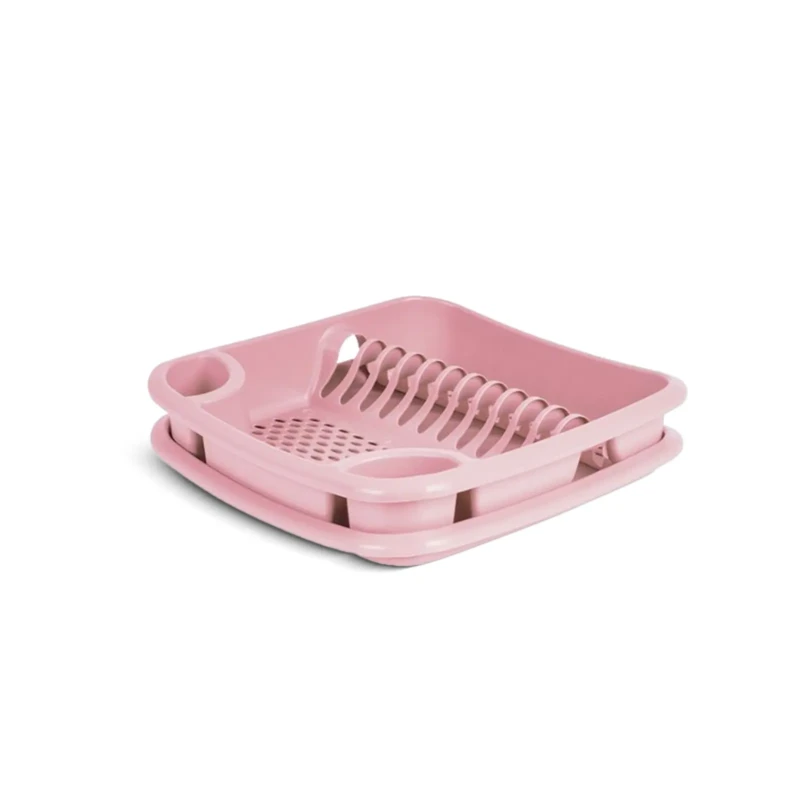 pink DISH RACK WITH TRAY