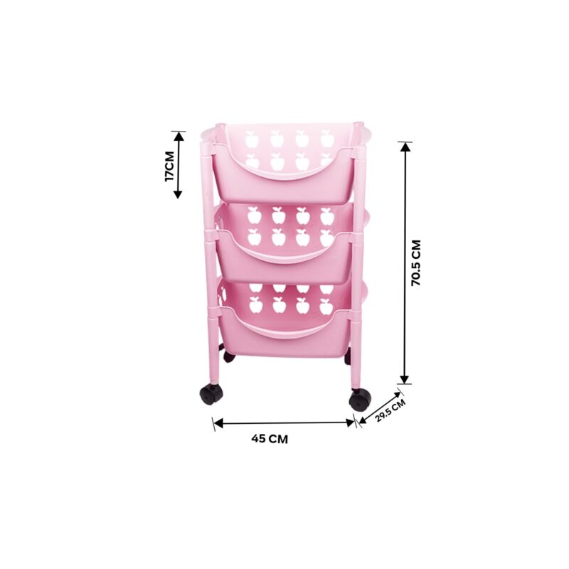 Plastic trolley with wheels for kitchen 3 Tier - Image 33